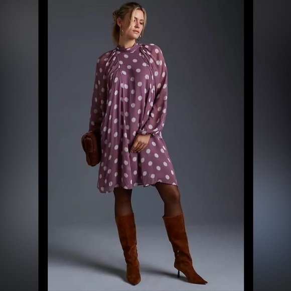 Anthropologie Dresses & Skirts - NWT Anthropologie MAEVE
Long-sleeve Sheer Mini Dress In Purple, petite medium